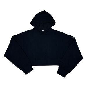 Alo Yoga Muse Ribbed Cropped Oversized Hoodie Women's Minimalist